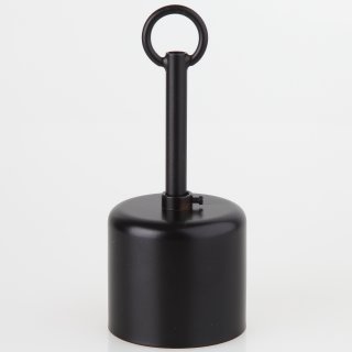 Lampen-Baldachin 62x63mm Metall schwarz lackiert Zylinderform mit Leuchtenaufhängung