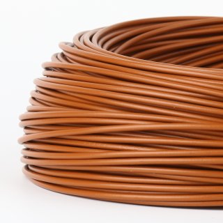100 Meter PVC Aderleitung Elektro-Kabel Stromkabel 1x0,75 mm&sup2; H05V-K braun (NYA-F)  flexibel