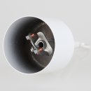 Lampen Baldachin 62x63mm Metall weiss lackiert Zylinderform mit Leuchtenaufhaengung