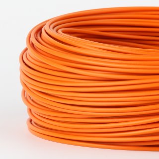 100 Meter PVC Aderleitung Elektro-Kabel Stromkabel 1x0,75 mm&sup2; H05V-K orange (NYA-F)  flexibel