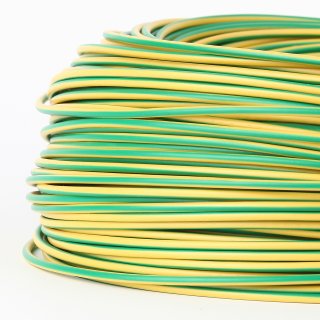 100 Meter PVC Aderleitung Elektro-Kabel Stromkabel 1x1,5 mm² H07V-K grün-gelb (NYA-F)  flexibel