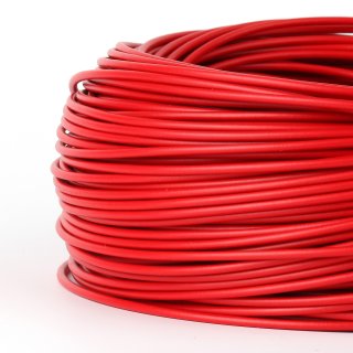 100 Meter PVC Aderleitung Elektro-Kabel Stromkabel 1x1,5 mm² H07V-K rot (NYA-F)  flexibel