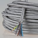 Textilkabel Stoffkabel silber 3-adrig 3x0,75...