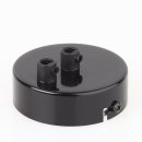 Lampen Metall Baldachin 80x25mm schwarz   für 2 Lampenpendel mit Zugentlaster Kunststoff