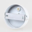 Lampen Metall Baldachin 80x25mm weiss  für 2 Lampenpendel mit Zugentlaster aus Kunststoff