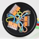 Lampen-Baldachin 100x25mm Metall weiß mit Zugentlaster aus Kunststoff  für 4 Lampenpendel