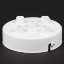 Lampen-Baldachin 100x25mm Metall weiß für 5 Lampenpendel mit Zugentlastung aus Metall