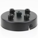 Lampen  Metall Baldachin 100x25mm schwarz für 5 Lampenpendel mit Zugentlaster aus Metall