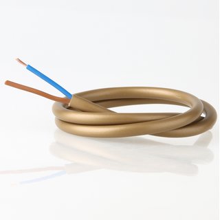 PVC Lampenkabel Rundkabel gold 2-adrig, 2x0,75mm² H03 VV-F
