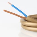 PVC Lampenkabel Elektro-Kabel Stromkabel Rundkabel gold 2-adrig, 2x0,75mm&sup2; H03 VV-F