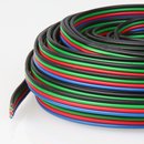 10 Meter Niedervoltkabel Vierlingslitze 4x0,25 mm²  für RGB LED Streifen