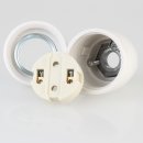 E27 Premium Porzellanfassung glasiert mit Kabel Zugentlastung M13x1 schwarz 250V/4A
