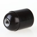 E27 Bakelit Fassung schwarz Glattmantel mit Zugentlaster Kunststoff wei&szlig;