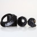 E27 Bakelit Vintage Fassung schwarz mit Teilgewindemantel Wippschalter Kunststoff Zugentlaster schwarz
