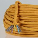 Textilkabel Gold matt 3-adrig 3x0,75mm² Zug-Pendelleitung S03RT-F 3G0,75