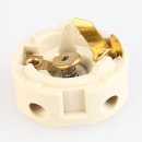 E27 Lampenfassung Metall vermessingt mit Glattmantel und Zugentlastung Keramik Innenkern 250V/4A