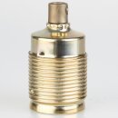 E27 Lampenfassung Metall vermessingt mit Gewindemantel und Zugentlastung gold 250V/4A