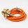 Textilkabel Lampenpendel orange mit E27 Metallfassung inkl. Klemmnippel Zugentlaster Metall vermessingt