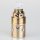 E14 Premium Metallfassung vermessingt Glattmantel mit Zugentlaster Kunststoff transparent
