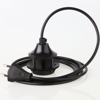 PVC Lampenpendel mit E27 Dach-Lampenfassung Bakelit-Optik schwarz 1-10 Meter