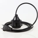 PVC Lampenpendel mit E27 Dach-Lampenfassung Bakelit-Optik schwarz 1-10 Meter
