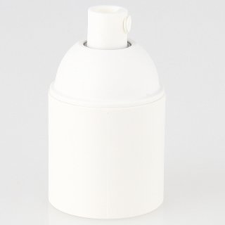 E27 Fassung Kunststoff weiß ohne Außengewinde mit Zugentlastung