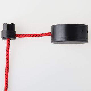 Lampen-Baldachin 70x31,5mm Deckenverteiler mit Distanz-Aufhänger Umlenkung Affenschaukel schwarz