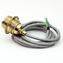 Textilkabel Lampenpendel silber E27 Metallfassung inkl. Klemmnippel Zugentlaster Metall vermessingt