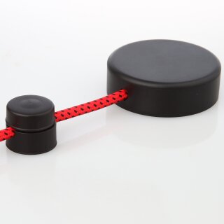 Lampen-Distanz-Aufhänger Affenschaukel schwarz mit 70x24mm Abzweig-Baldachin
