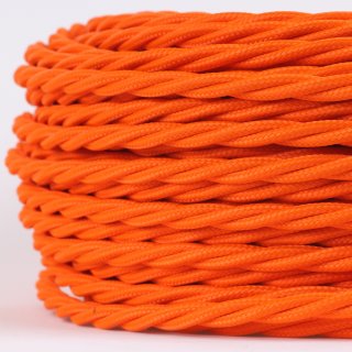 Textilkabel orange 3-adrig 3x0,75 gedreht verseilt