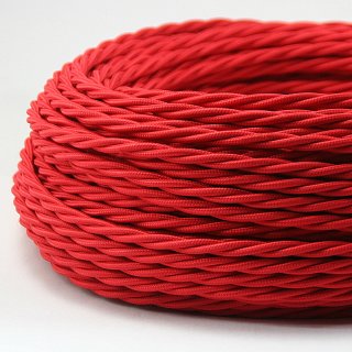 Textilkabel Rot 2-adrig 2x0,75 gedreht verseilt
