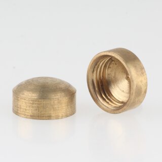 M10x1 Abschlussknopf Zierknopf 12x6mm zylindrisch Messing für Lampen und Leuchtenbau