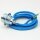 Textilkabel Blau mit E27 Lampenfassung Metall verchromt und 2 Schraubringe 1-5m