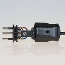 Schutzkontakt Kupplung und Stecker schwarz für die Schweiz 3-polig 10A/250V