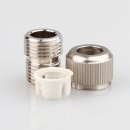 Zugentlaster Metall edelstahloptik 3-teilig mit M10x1 Außengewinde