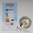 Sigor E27 LED Filament Kopfspiegellampe silber 7W(=50W) 220-240V 680 lm 2700K warmweiß dimmbar