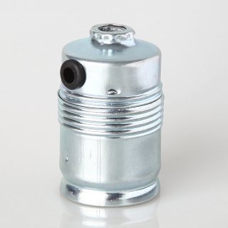 E27 Lampenfassung Metall verzinkt mit Glattmantel und seitlichem Kabel-Eingang 250V/4A