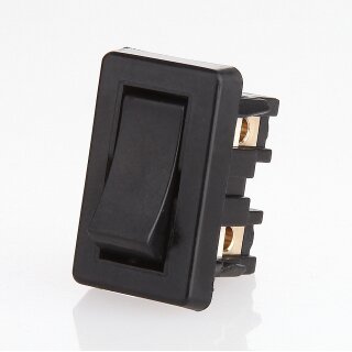 Einbau-Wippschalter schwarz 1-polig EIN/AUS 20x14,2mm 250V/2A Schraubanschluss