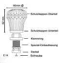 Höpler E14/230V Fassung Diamantschliffkappen-Set orange Schausteller Kirmes Beleuchtung