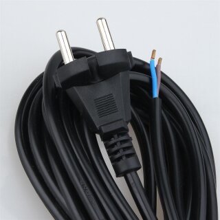 7,5m Staubsauger-Anschlussleitung 2x0,75 mm² H03 VV-F, 2 x 0,75mm²  schwarz