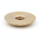 M10x1 Halbrundmutter 30x5mm mit Aufsatzbohrung für 13er Rohr Messing roh