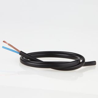 PVC Lampenkabel Flachkabel schwarz 2-adrig, 2x0,75mm² H03...