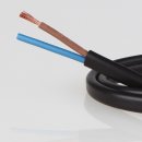 PVC Lampenkabel Elektro-Kabel Stromkabel Flachkabel schwarz 2-adrig, 2x0,75mm² H03 VVH-2F