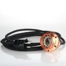 Textilkabel Schwarz mit E27 Lampenfassung verkupfert und Schweizer Stecker