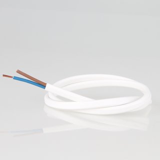 PVC Lampenkabel Flachkabel weiss 2-adrig, 2x0,75mm² H03...