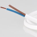 PVC-Lampenkabel Elektro-Kabel Stromkabel Flachkabel weiß 2-adrig, 2x0,75mm² H03 VVH-2F