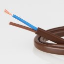 PVC-Lampenkabel Elektro-Kabel Stromkabel Flachkabel braun 2-adrig, 2x0,75mm² H03 VVH-2F