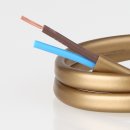 PVC Lampenkabel Elektro-Kabel Stromkabel Flachkabel gold 2-adrig, 2x0,75mm² H03 VVH-2F