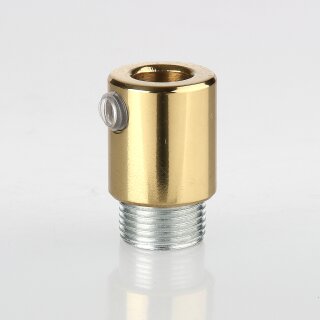 Zugentlastung Messing poliert 18x16mm mit M13x1 Außengewinde für Kabel