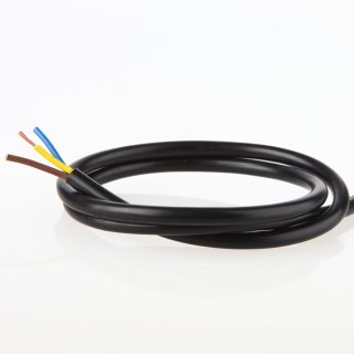 PVC Lampenkabel Rundkabel schwarz 3-adrig, 3x0,75mm² H03...